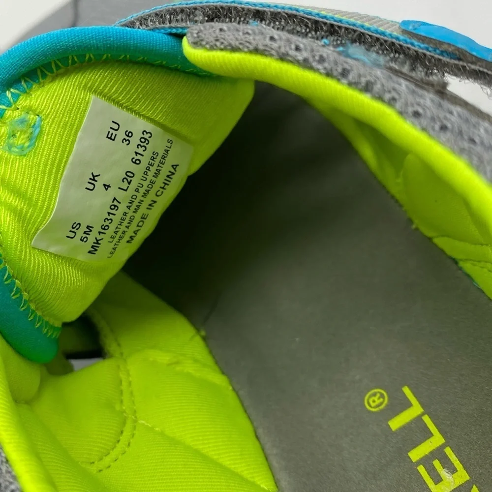 Merrell Hydro Quench Grey/Turquoise Leather/Mesh Outdoor Shoes Youth Kids US 5 M